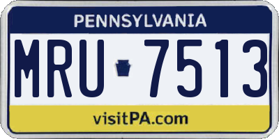 PA license plate MRU7513