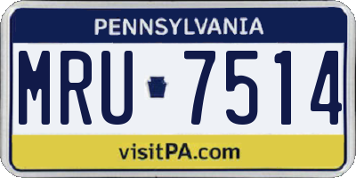 PA license plate MRU7514
