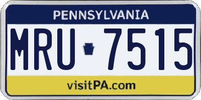 PA license plate MRU7515