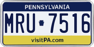 PA license plate MRU7516