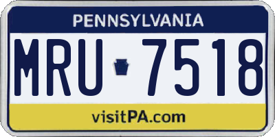 PA license plate MRU7518