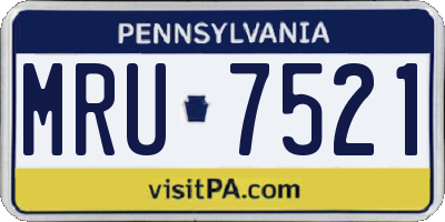 PA license plate MRU7521