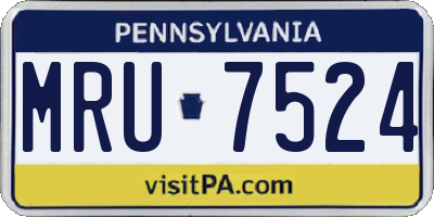 PA license plate MRU7524