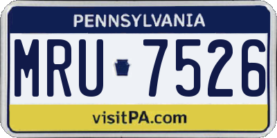 PA license plate MRU7526