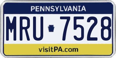PA license plate MRU7528