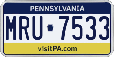 PA license plate MRU7533