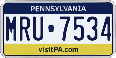 PA license plate MRU7534