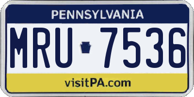 PA license plate MRU7536
