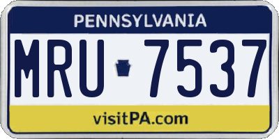 PA license plate MRU7537