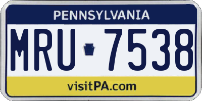 PA license plate MRU7538
