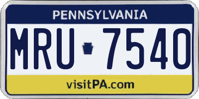 PA license plate MRU7540