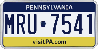 PA license plate MRU7541