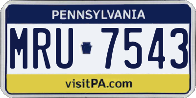 PA license plate MRU7543