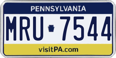 PA license plate MRU7544