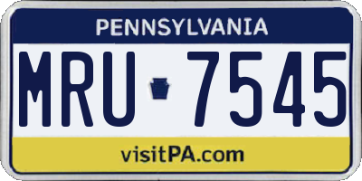 PA license plate MRU7545