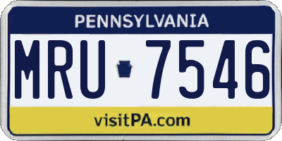 PA license plate MRU7546