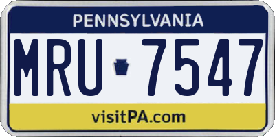 PA license plate MRU7547