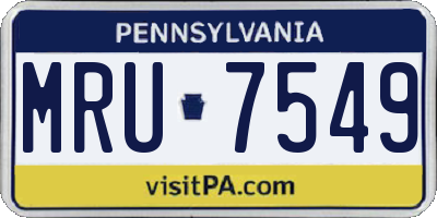PA license plate MRU7549
