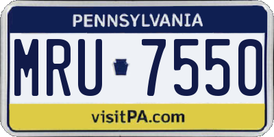 PA license plate MRU7550