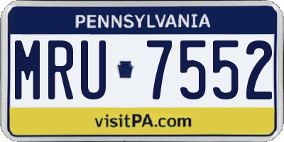 PA license plate MRU7552