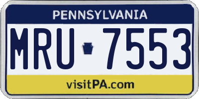 PA license plate MRU7553