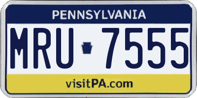 PA license plate MRU7555