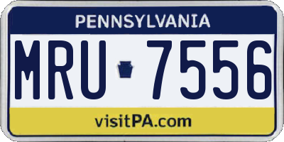 PA license plate MRU7556