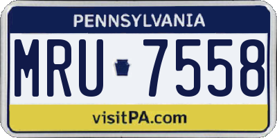 PA license plate MRU7558