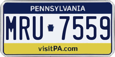 PA license plate MRU7559