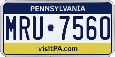 PA license plate MRU7560