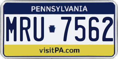 PA license plate MRU7562
