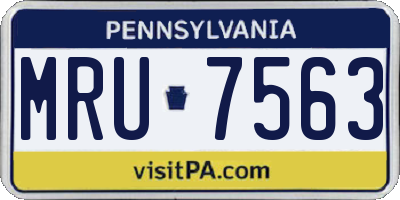 PA license plate MRU7563