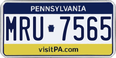 PA license plate MRU7565