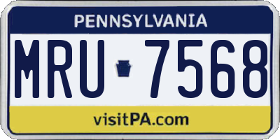 PA license plate MRU7568