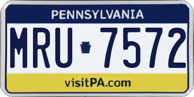 PA license plate MRU7572
