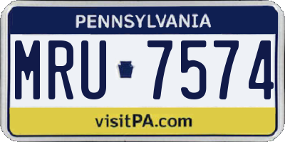 PA license plate MRU7574