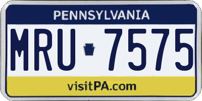 PA license plate MRU7575