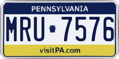 PA license plate MRU7576