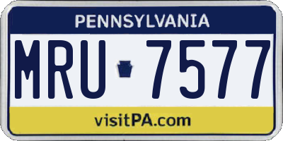 PA license plate MRU7577