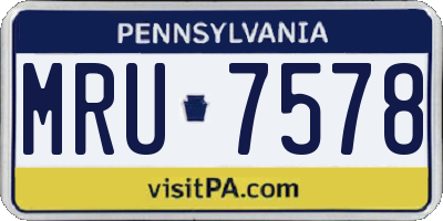 PA license plate MRU7578