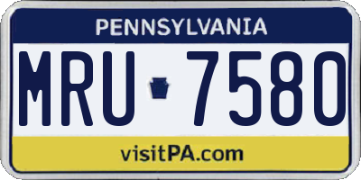 PA license plate MRU7580
