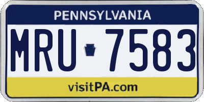 PA license plate MRU7583