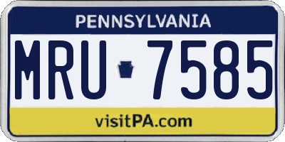 PA license plate MRU7585