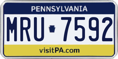 PA license plate MRU7592