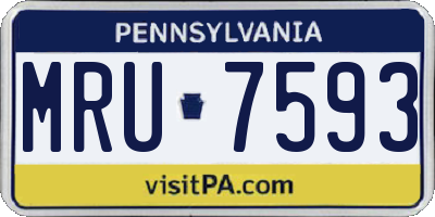 PA license plate MRU7593