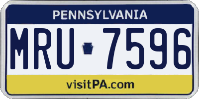 PA license plate MRU7596