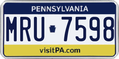 PA license plate MRU7598