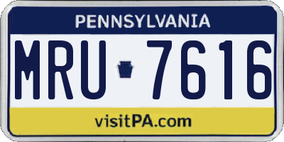 PA license plate MRU7616