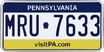 PA license plate MRU7633