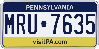 PA license plate MRU7635